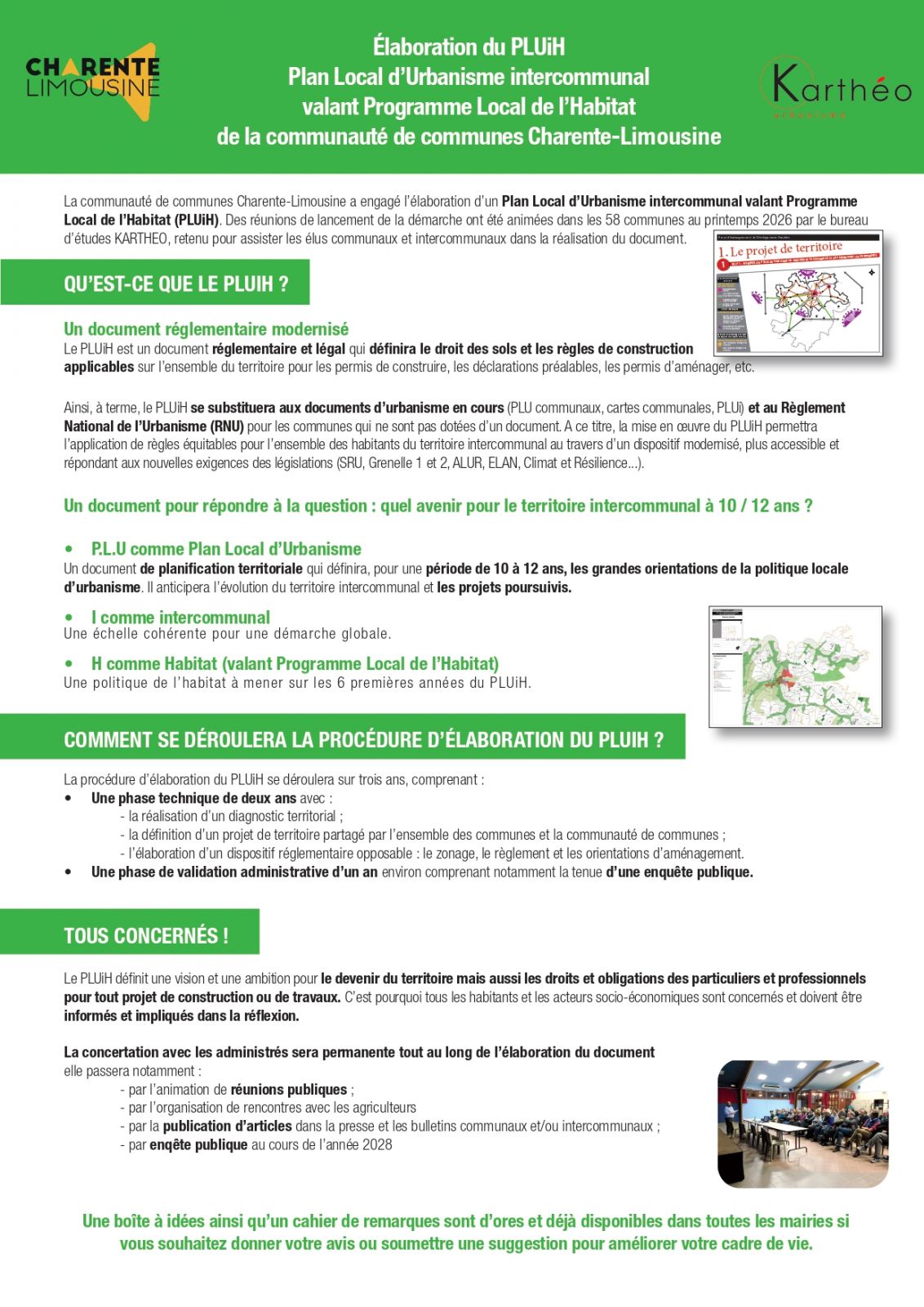 Lancement du PLUiH