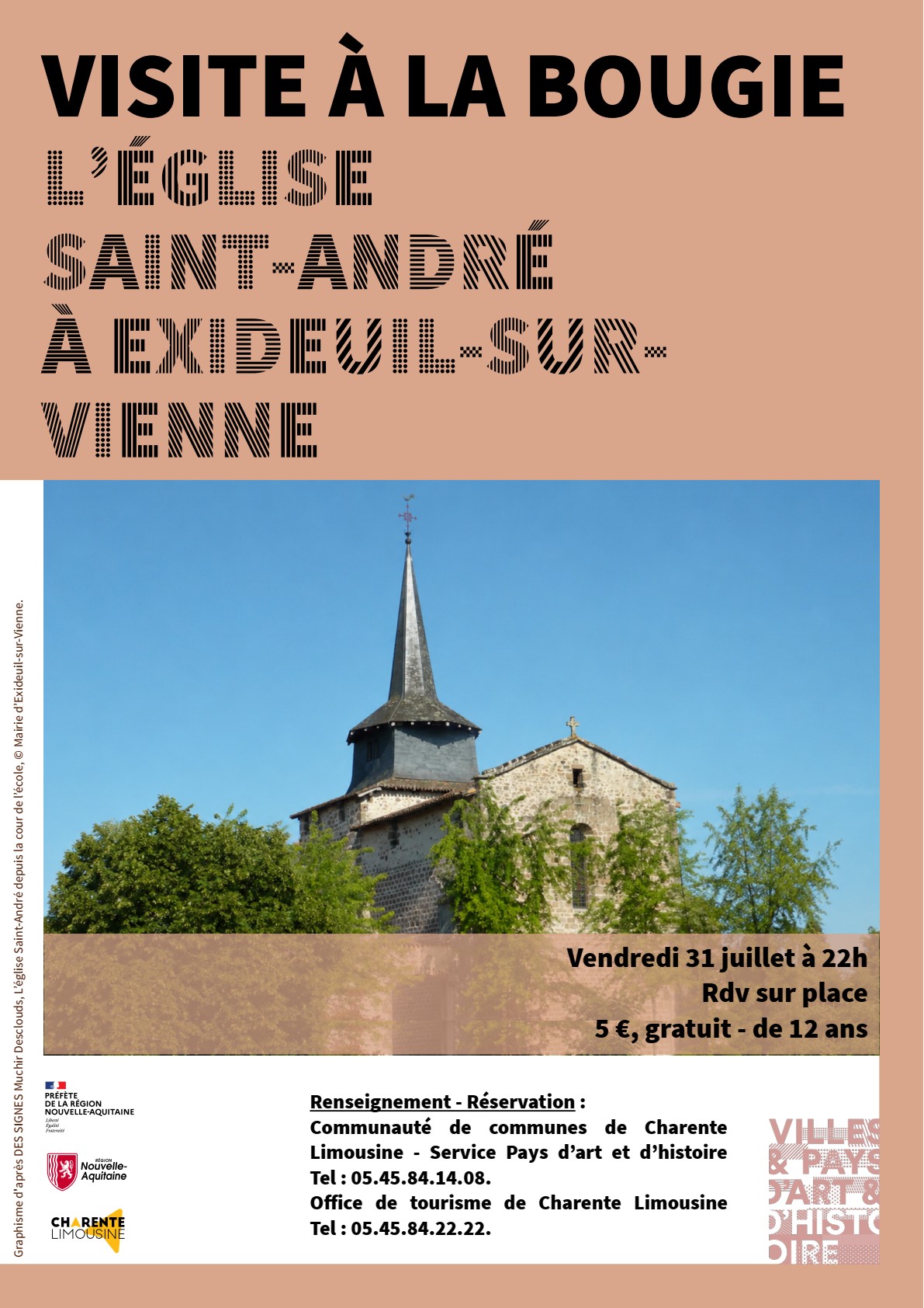 Visite de l'église à la bougie